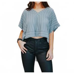 NEW UMGEE t-crop til you drop crop top in dusty blue